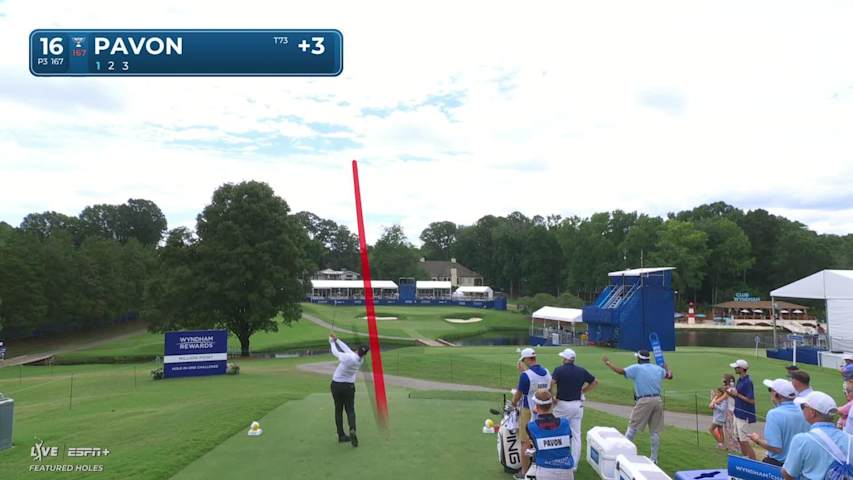 Matthieu Pavon makes birdie on No. 16 at Wyndham