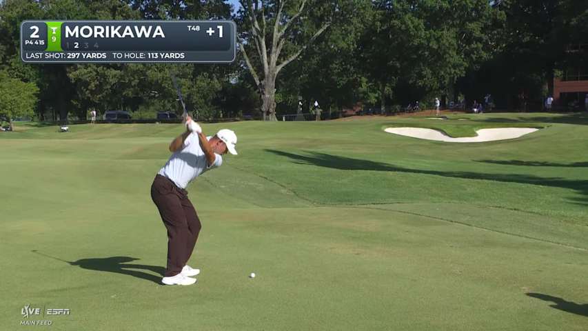 Collin Morikawa sinks 22-foot birdie putt on No. 2 at FedEx St. Jude