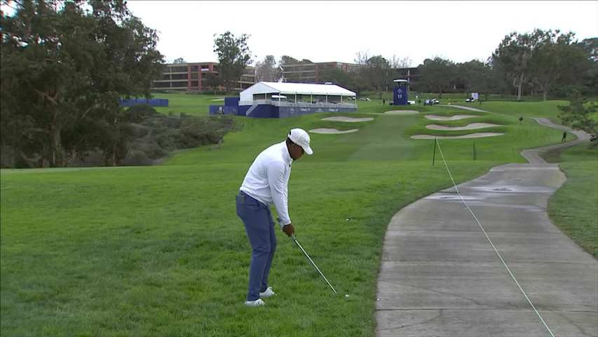 Marcus Byrd’s unbelievable long iron from rough sets up birdie at APGA Farmers