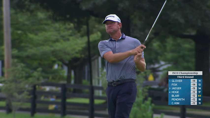 Lucas Glover gets up-and-down from 100 yards for birdie on No. 12 at ISCO Championship