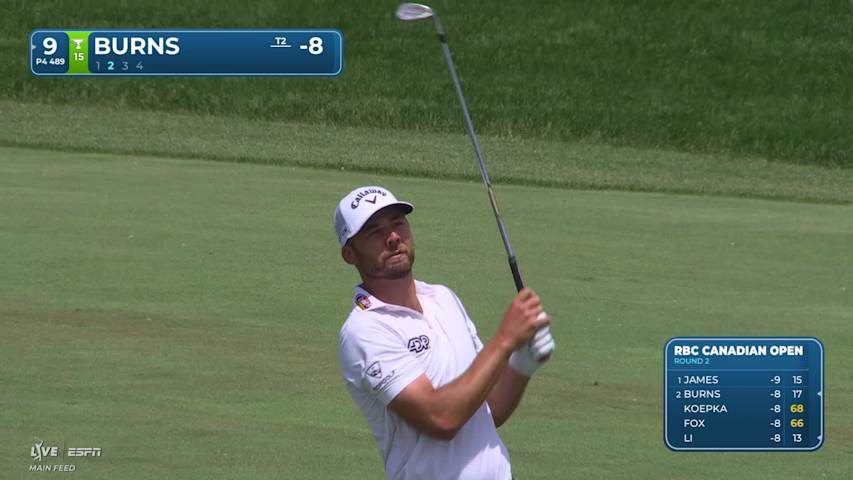 Sam Burns holes 44-foot approach for birdie on No. 9 at RBC Canadian