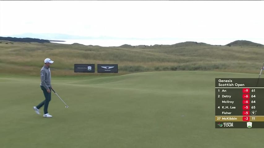 Tom McKibbin rolls in 18-footer for birdie at Genesis Scottish Open