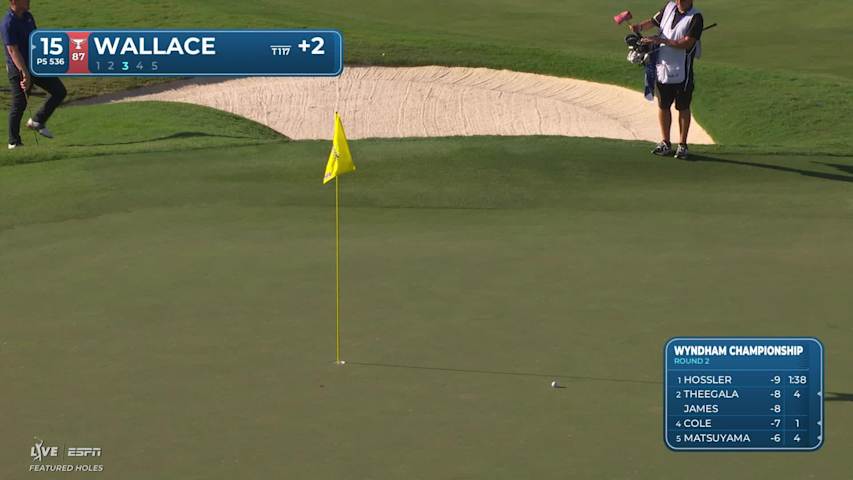 Matt Wallace drains 6-foot putt for birdie on No. 15 at Wyndham