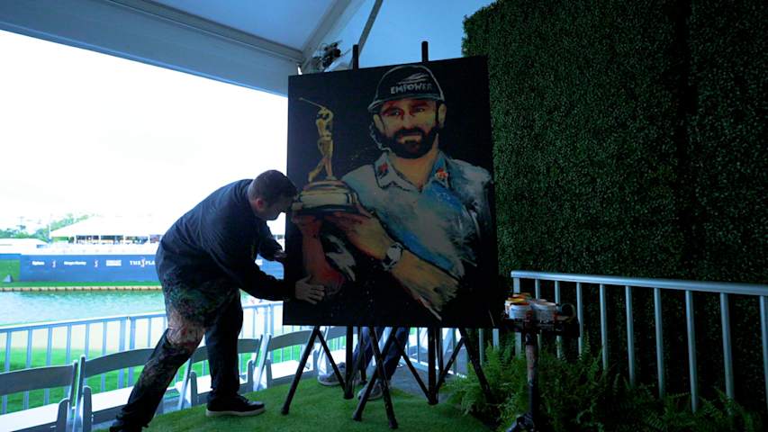 Speed painter Cody Sabol captures Cameron Young's trophy moment at THE PLAYERS