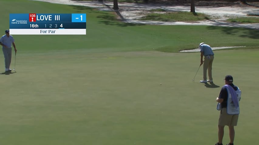 Davis Love III holes long putt to save par at FURYK & FRIENDS