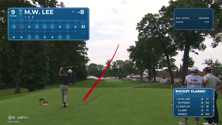 Min Woo Lee sinks 30-foot birdie putt at Rocket Classic