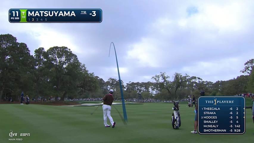 Hideki Matsuyama sinks 4-foot birdie putt on No. 11 at THE PLAYERS
