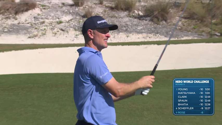 Justin Rose hits 146-yard approach to 2 feet, makes birdie on No. 1 at Hero World Challenge