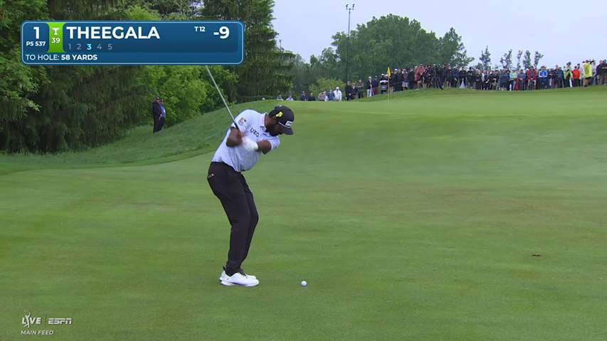 Sahith Theegala's 60-yard approach sets up birdie on No. 1 at RBC Canadian