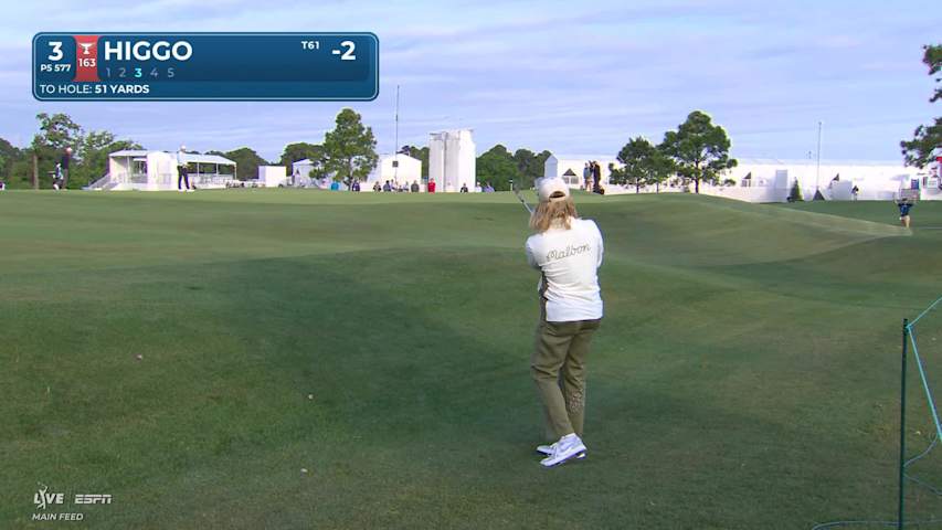 Garrick Higgo hits 50-yard approach to 2 feet, makes birdie on No. 3 at Texas Children's