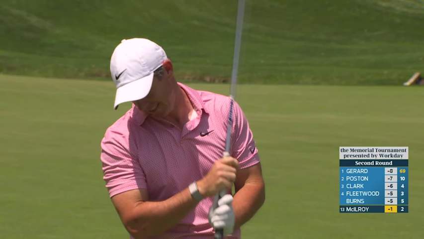 Rory McIlroy makes birdie on No. 3 at the Memorial