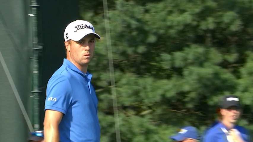 Justin Thomas nearly jars the cup at Dell Technologies 