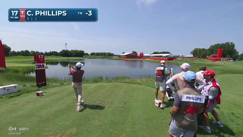 Chandler Phillips hits tee shot to 8 feet, sets up birdie on No. 17 at 3M Open