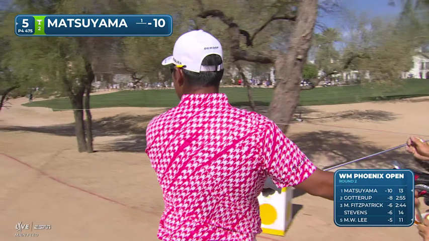 Hideki Matsuyama hits 142-yard approach to 5 feet, sets up birdie on No. 5 at WM Phoenix Open