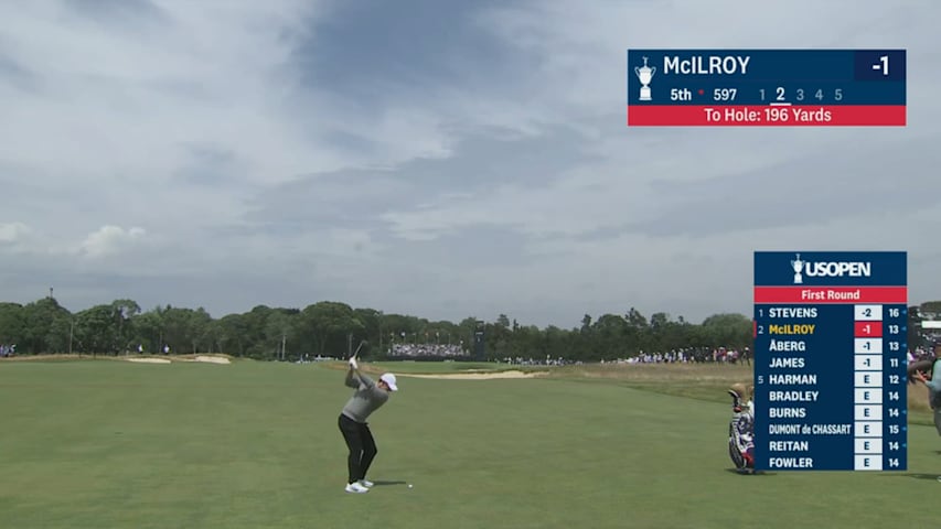 Rory McIlroy sets up eagle putt on No. 5 at U.S. Open