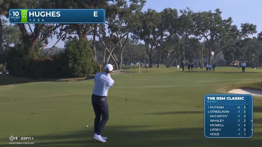 Mackenzie Hughes makes birdie on No. 10 at The RSM Classic