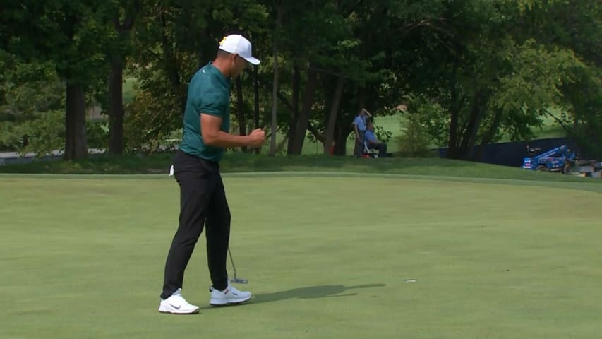 Brooks Koepka's 128-yard approach yields birdie at PGA Championship