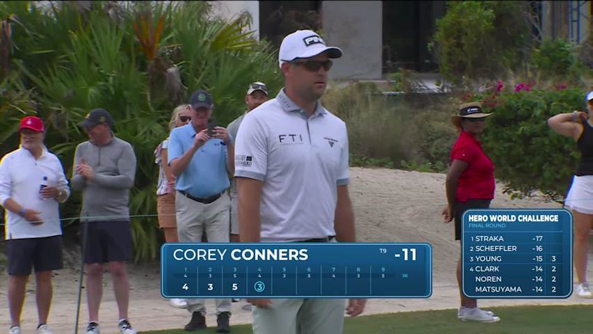 Corey Conners holes out 51-foot shot for birdie on No. 4 at Hero World Challenge