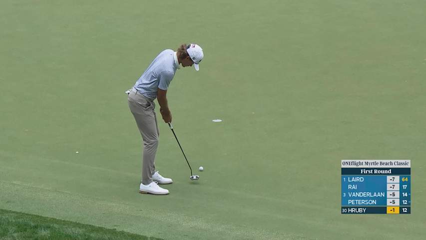 Petr Hruby drains 9-foot birdie putt on No. 13 at ONEflight Myrtle