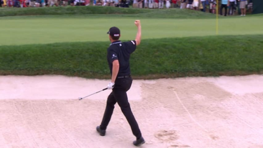 Jimmy Walker's stunning bunker hole out at PGA Championship