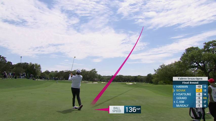 Andrew Novak makes birdie on No. 14 at Valero
