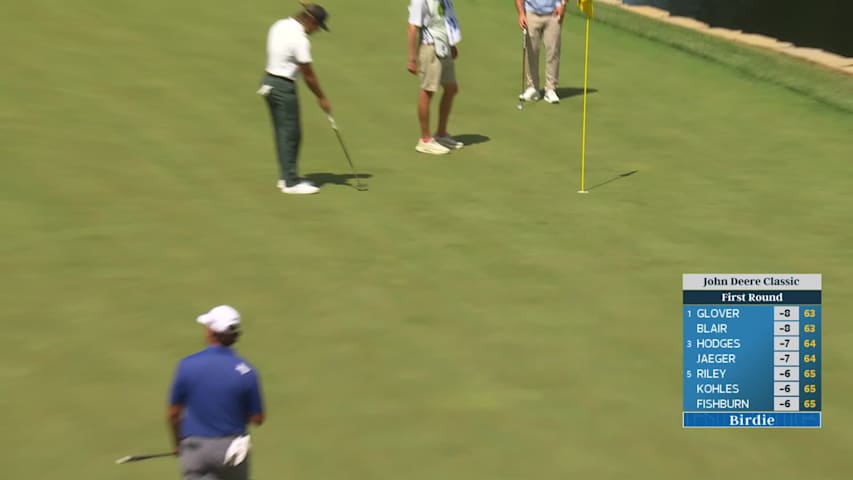 Aldrich Potgieter drains 56-foot birdie putt on No. 18 at John Deere