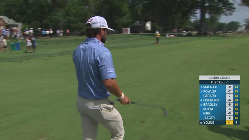 Cameron Young's 96-yard approach sets up birdie on No. 10 at Rocket Classic