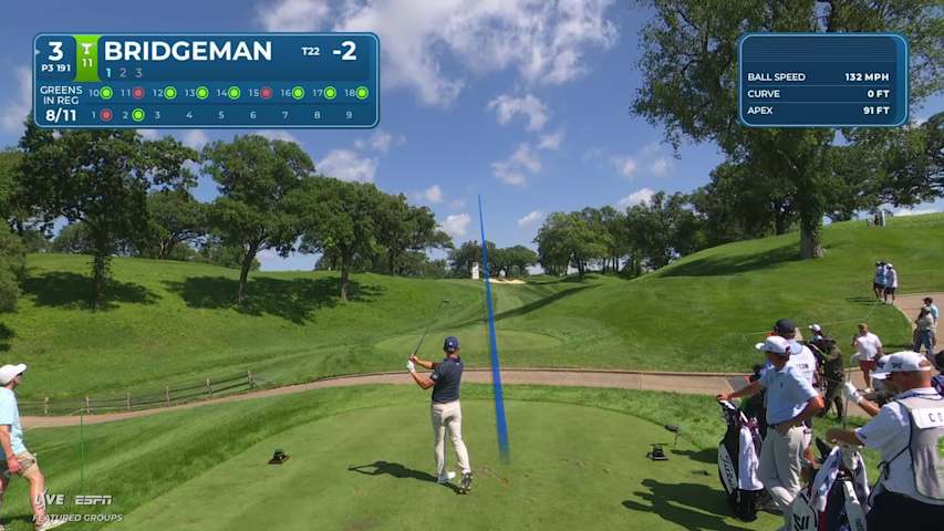 Jacob Bridgeman sinks 33-foot birdie putt on No. 3 at John Deere
