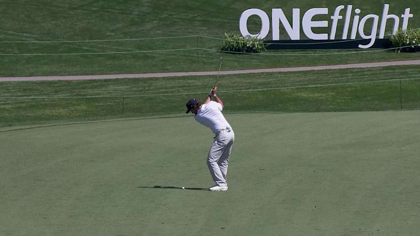 Ryan Ruffels drains 25-foot birdie putt on No. 18 at ONEflight Myrtle