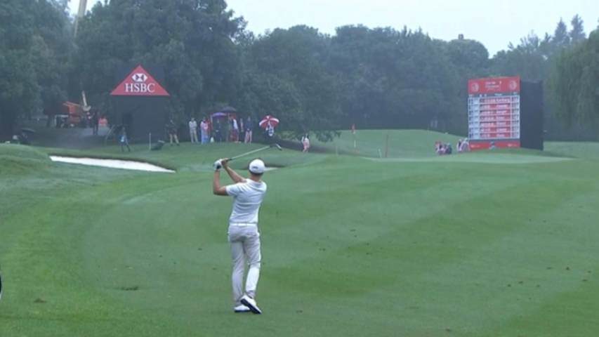 Rikard Karlberg converts 9th birdie in his opening round at HSBC Champions