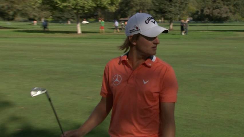 Emiliano Grillo's approach lands tight from the cup at Frys.com Open