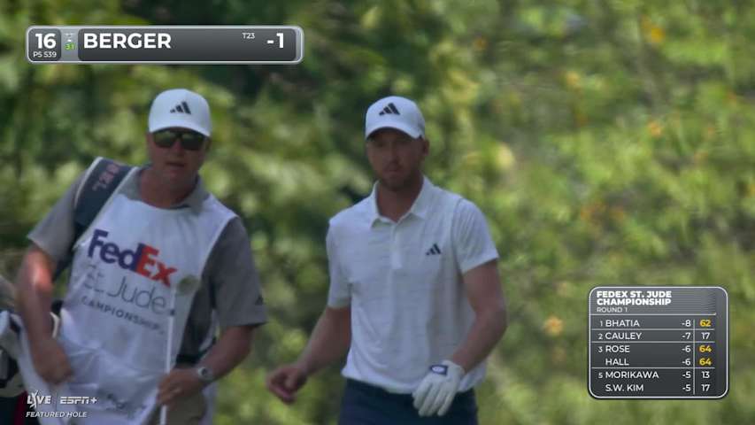 Daniel Berger makes birdie on No. 16 at FedEx St. Jude