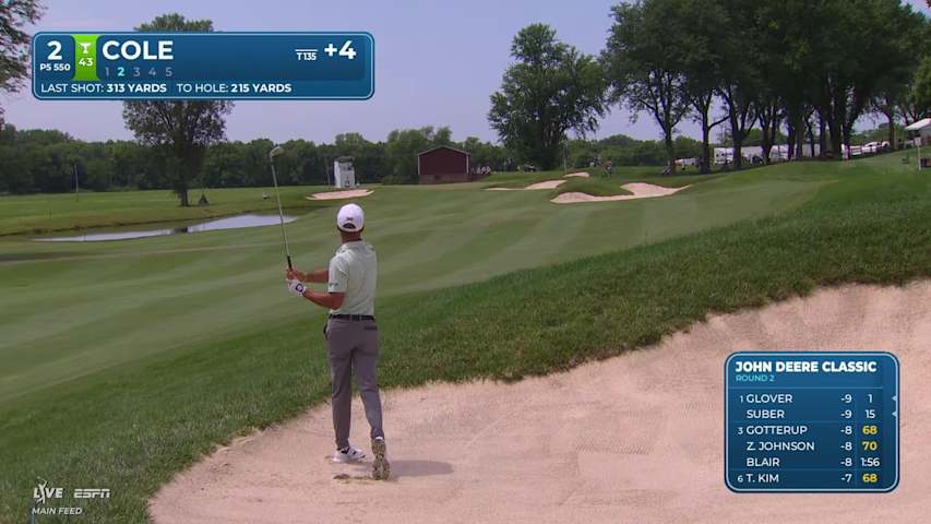 Eric Cole reaches par-5 No. 2 in two, makes eagle at John Deere