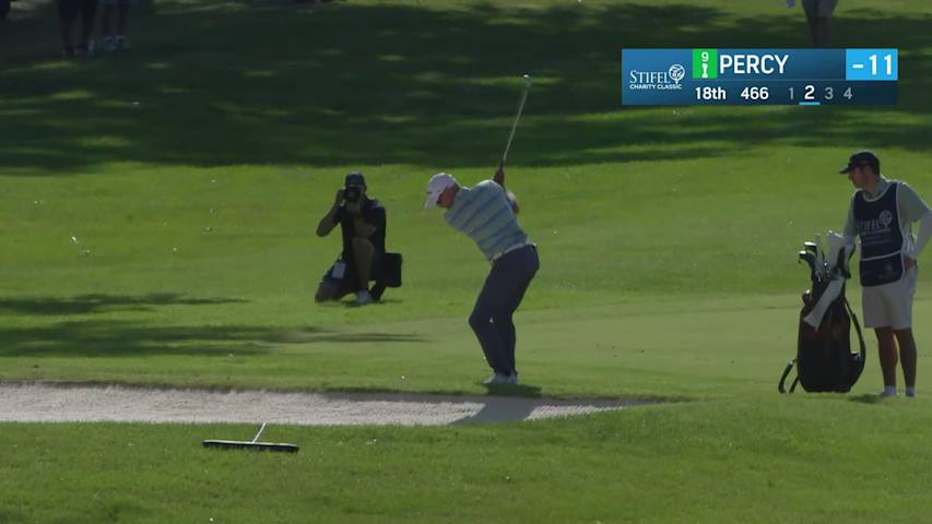 Cameron Percy makes birdie on No. 18 at Stifel Charity Classic