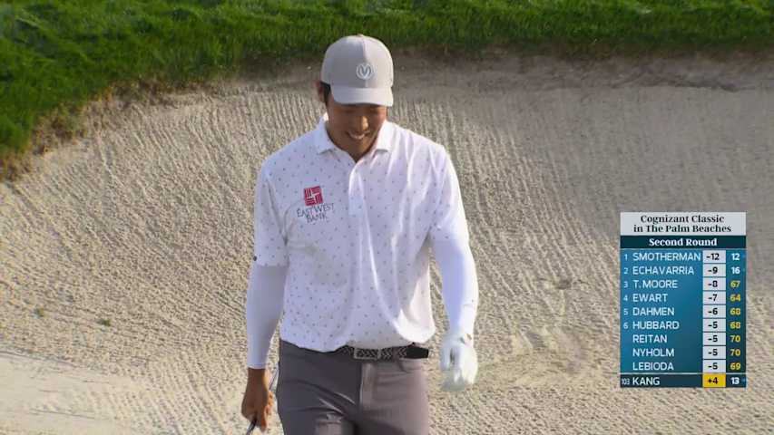 Jeffrey Kang chips in from 27 feet for birdie on No. 4 at Cognizant Classic