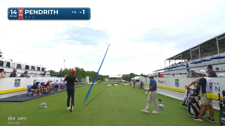 Taylor Pendrith hits tee shot to 10 feet, sets up birdie on No. 14 at RBC Canadian