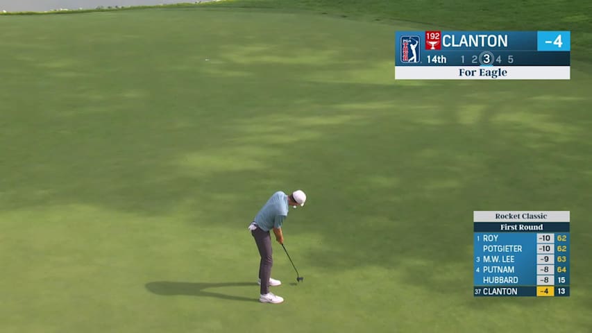 Luke Clanton makes birdie on No. 14 at Rocket Classic
