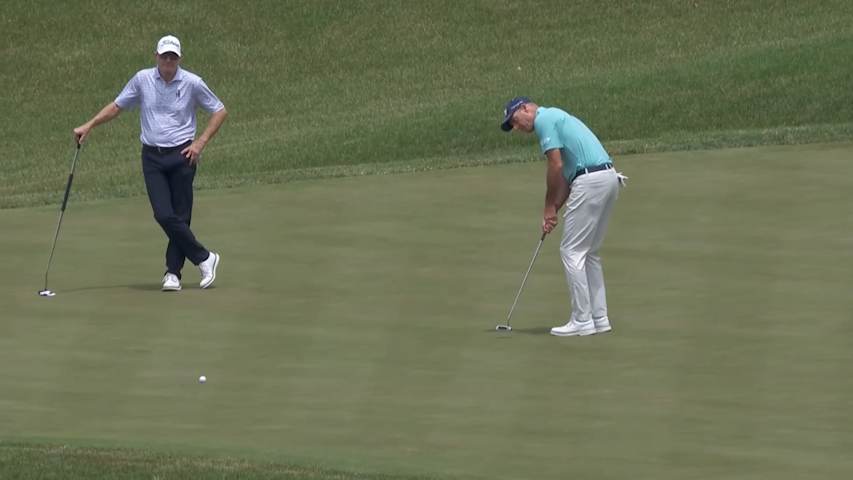 Jim Furyk sends in putt for birdie at Principal
