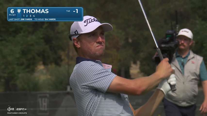 Justin Thomas hits 127-yard approach to 11 feet, sets up birdie on No. 6 at Procore