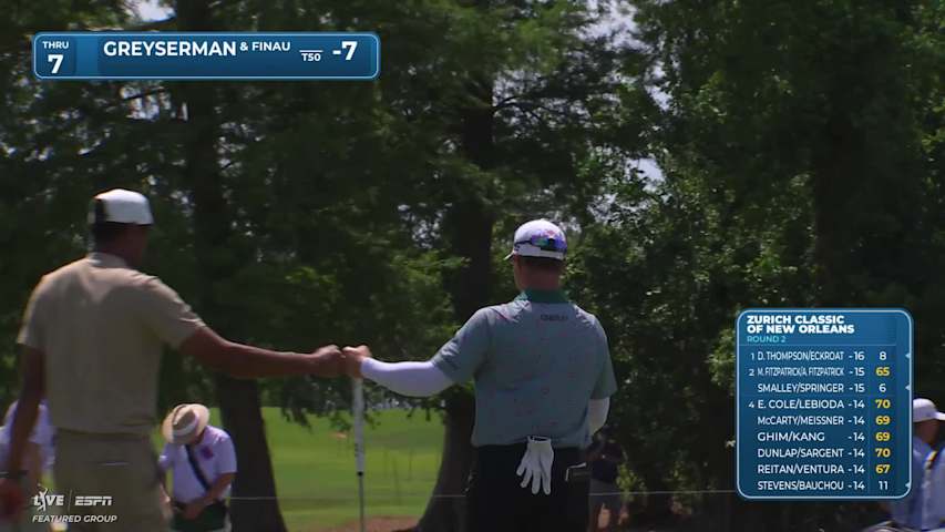 Finau/Greyserman makes birdie on No. 7 at Zurich Classic