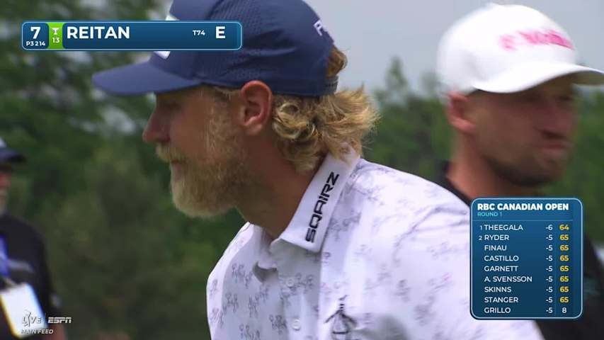 Kristoffer Reitan misses 28-foot putt on No. 7 at RBC Canadian