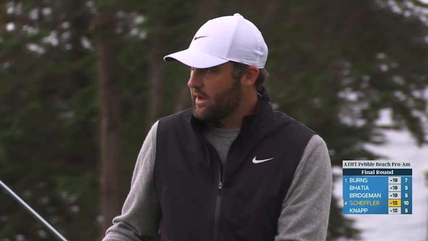 Scottie Scheffler hits 81-yard approach to 9 feet, makes birdie on No. 11 at AT&T Pebble Beach