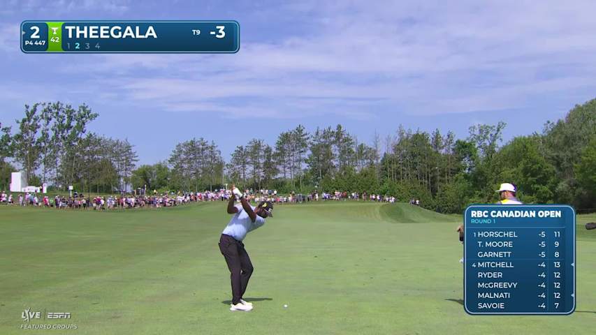 Sahith Theegala's 137-yard approach sets up birdie on No. 2 at RBC Canadian