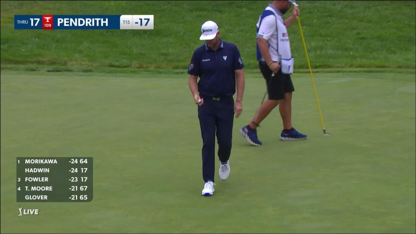 Taylor Pendrith cards birdie at Rocket Mortgage