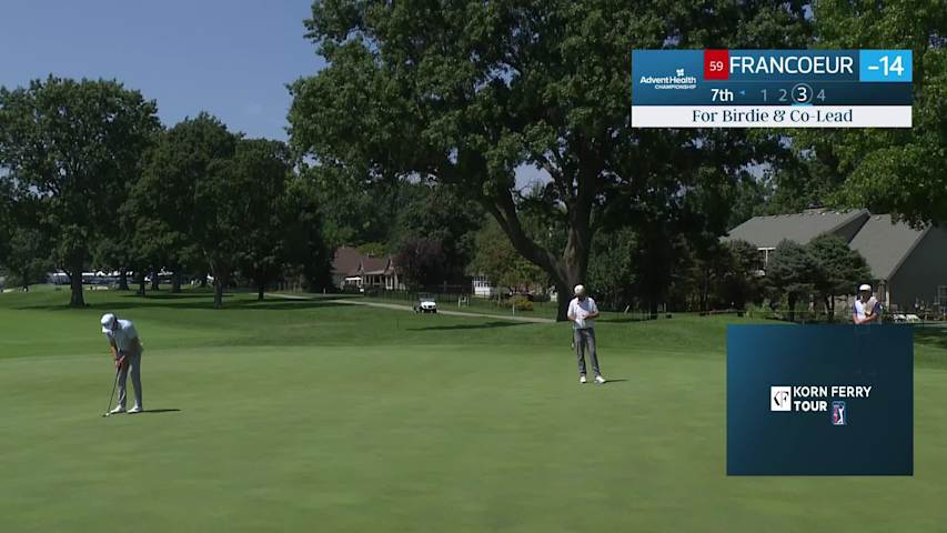 Chris Francoeur sinks a birdie putt on No. 7 at AdventHealth