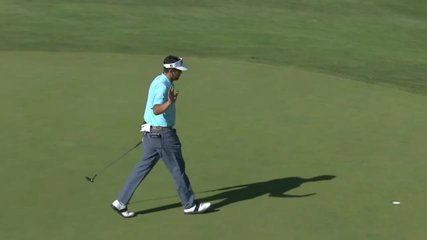 Jay Card III holes nice putt for birdie at Utah Championship