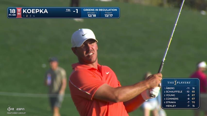Brooks Koepka hits 164-yard approach to 5 feet, sets up birdie on 18 at THE PLAYERS