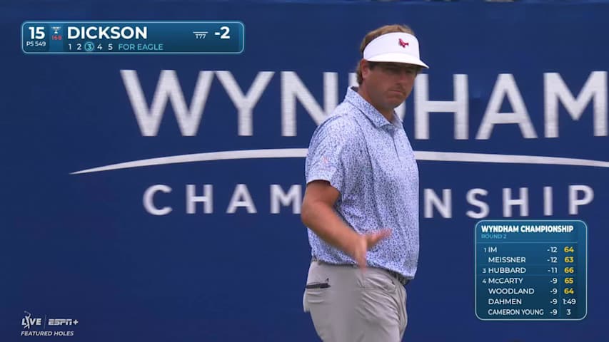 Taylor Dickson makes eagle putt on No. 15 at Wyndham