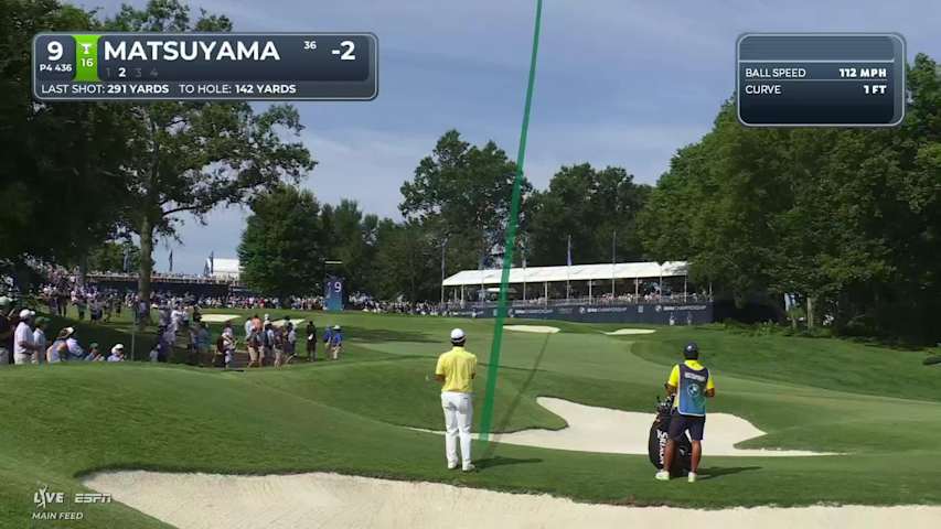 Hideki Matsuyama's 139-yard approach sets up birdie on No. 9 at BMW Championship