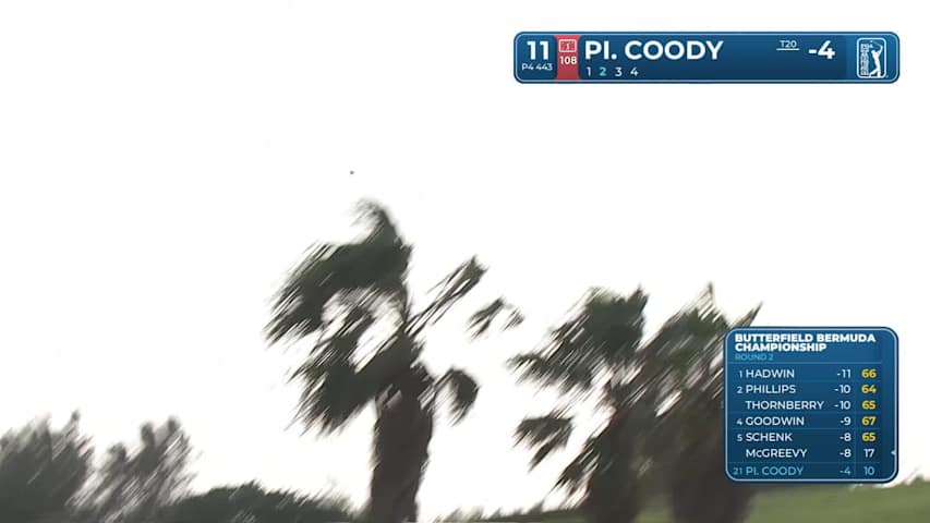 Pierceson Coody makes birdie putt on No. 11 at Butterfield Bermuda